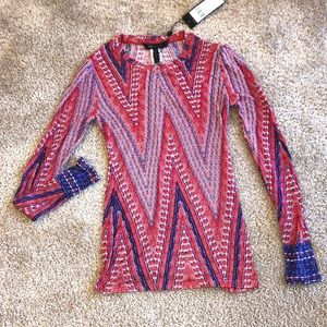 BCBG Maxazria AGDA Long Sleeve Top color BTPOPPYCOM-NWT Size XXS Fits like XS